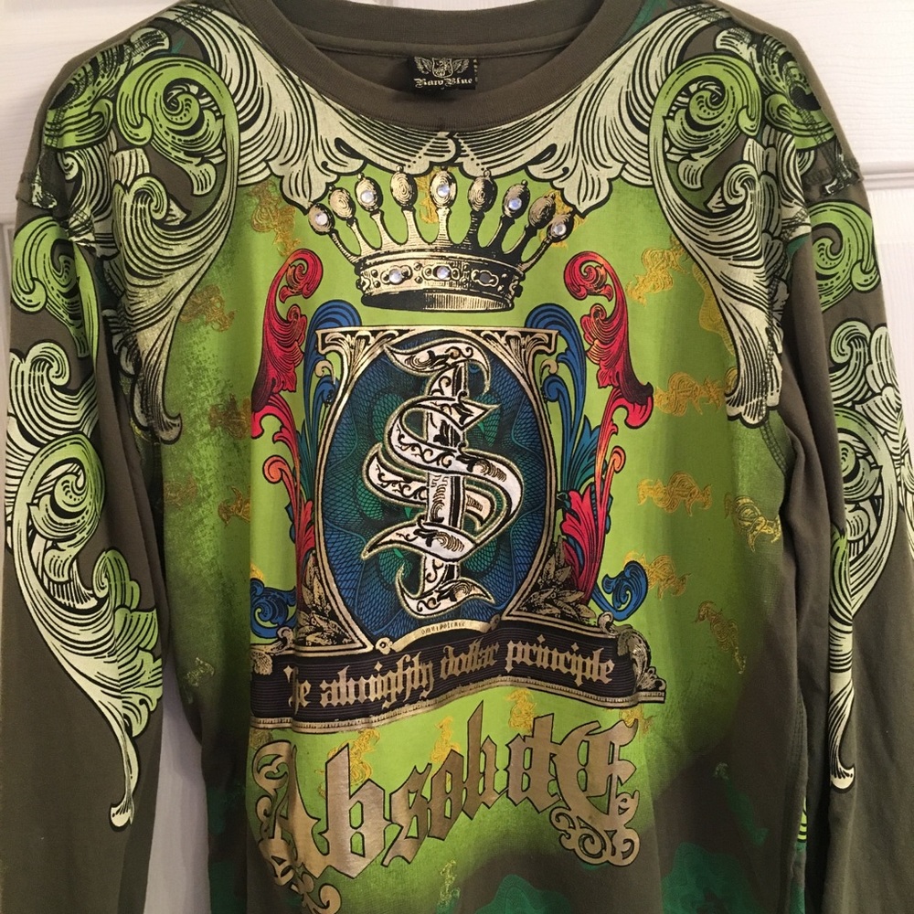 Raw Blue Long sleeved tee shirt green